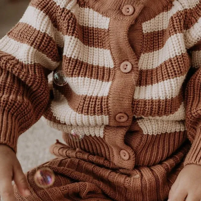 Child Of Mine Cardigan -  Chocolate Stripe