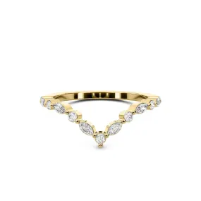 Chorost & Co. Private Collection 14K Yellow Gold 0.50ct Diamond Marquis Chevron Ring