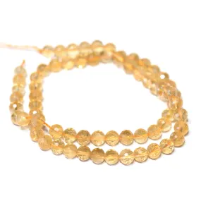 Citrine 6mm Faceted Round - 15-16 Inch