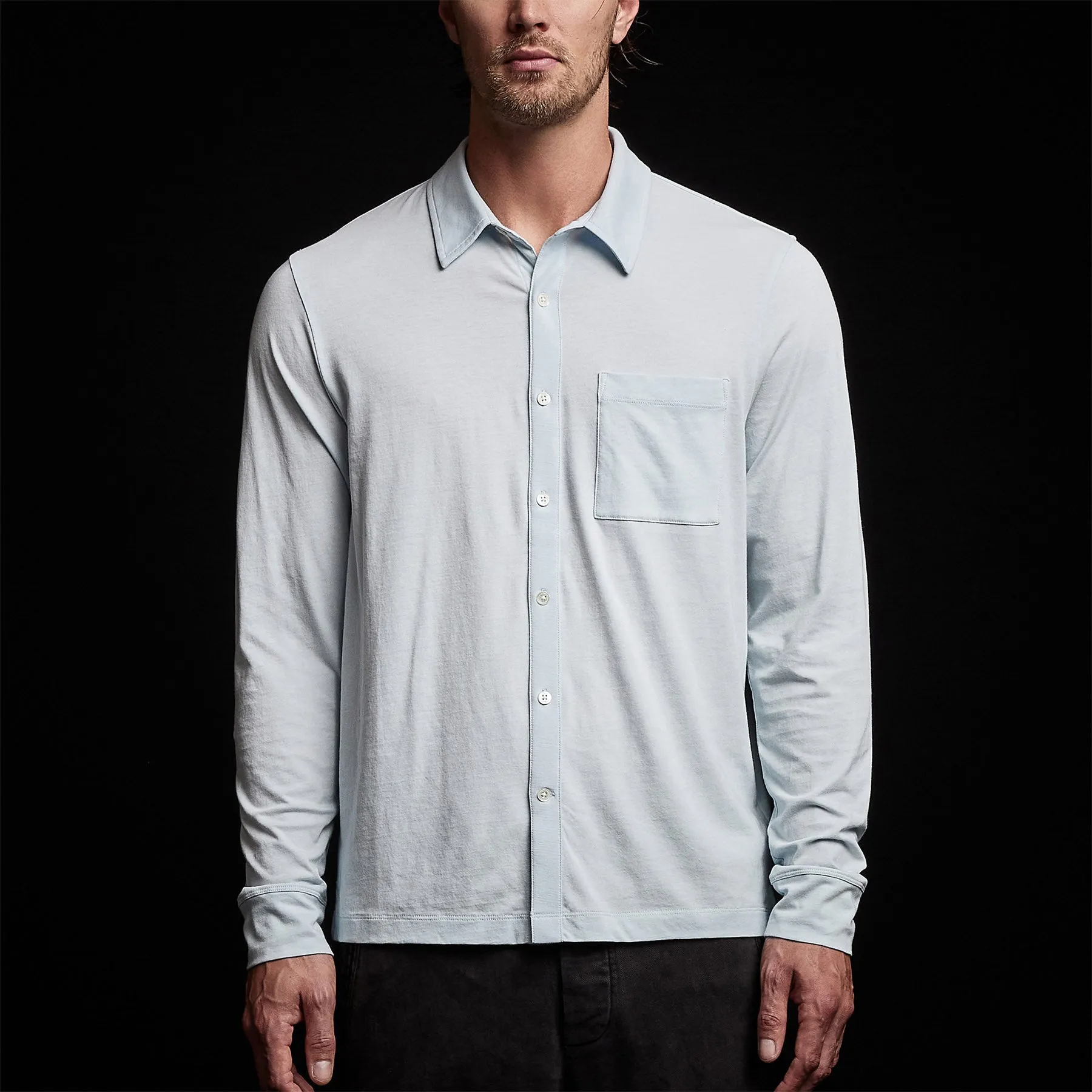 Clean Finish Jersey Shirt - Baby Blue