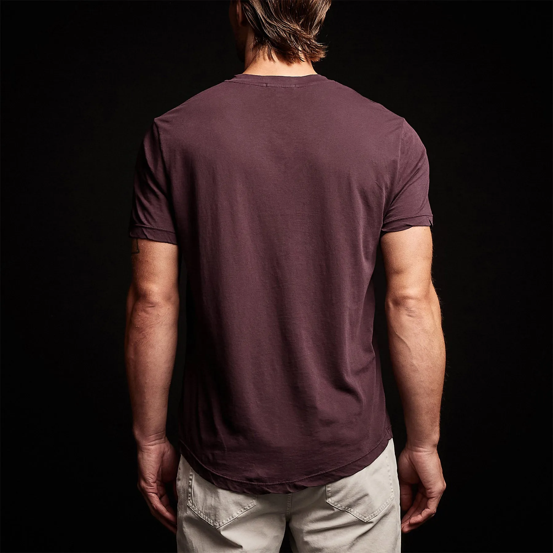 Clear Jersey V Neck - Eggplant