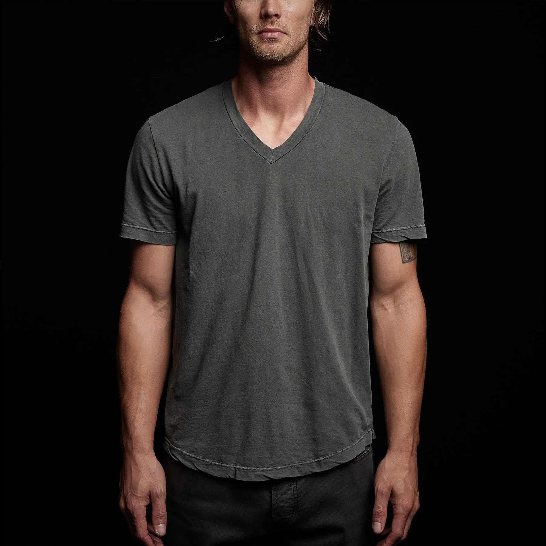 Clear Jersey V Neck - Fin Pigment