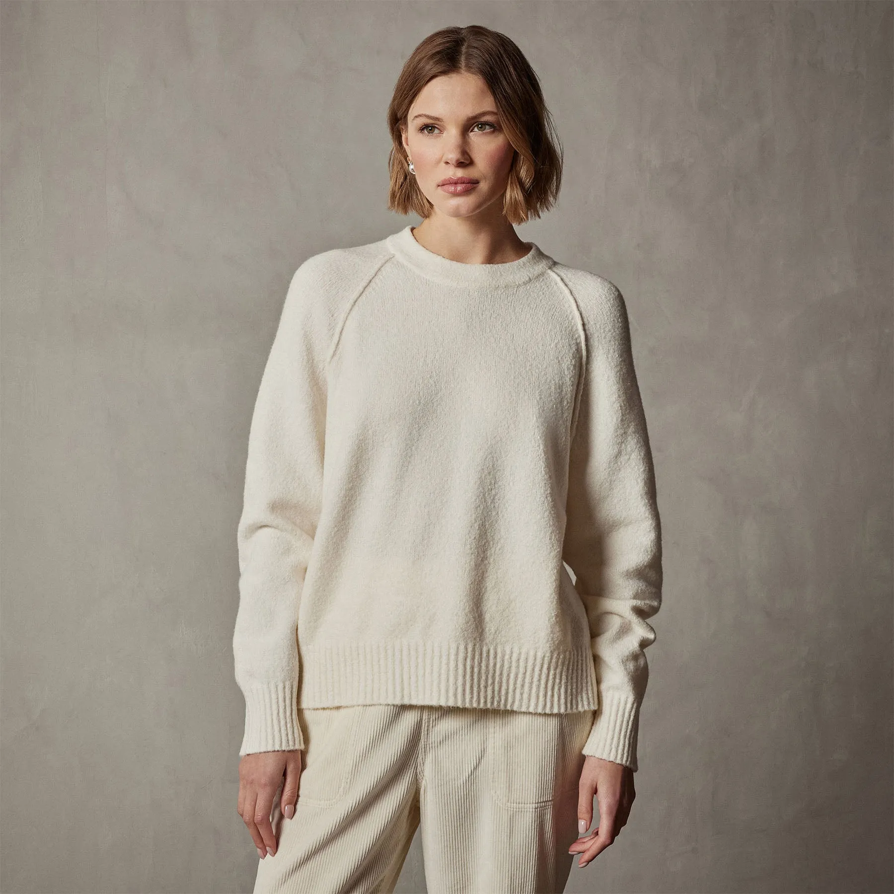 Cotton Cashmere Blend Pullover - Ivory