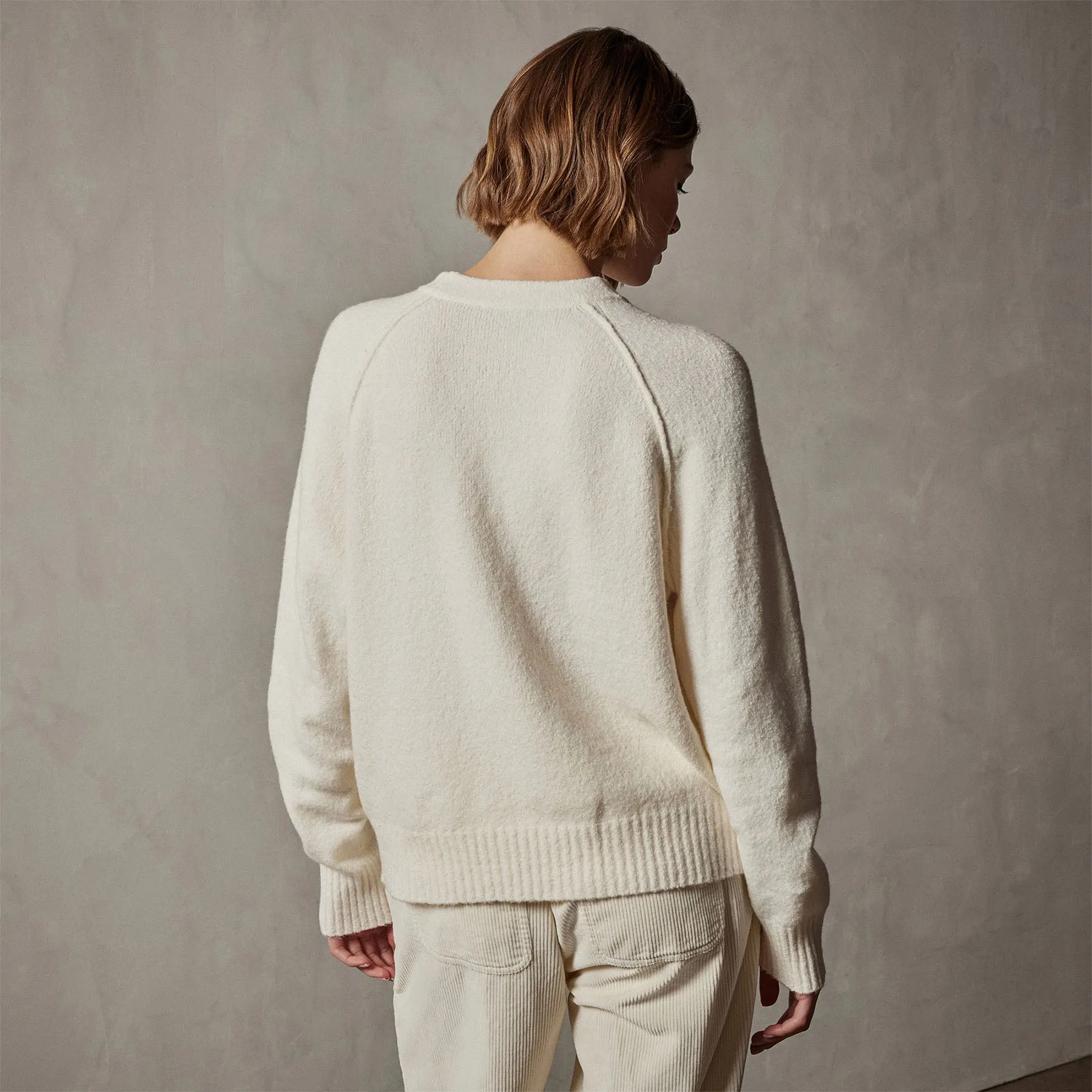 Cotton Cashmere Blend Pullover - Ivory