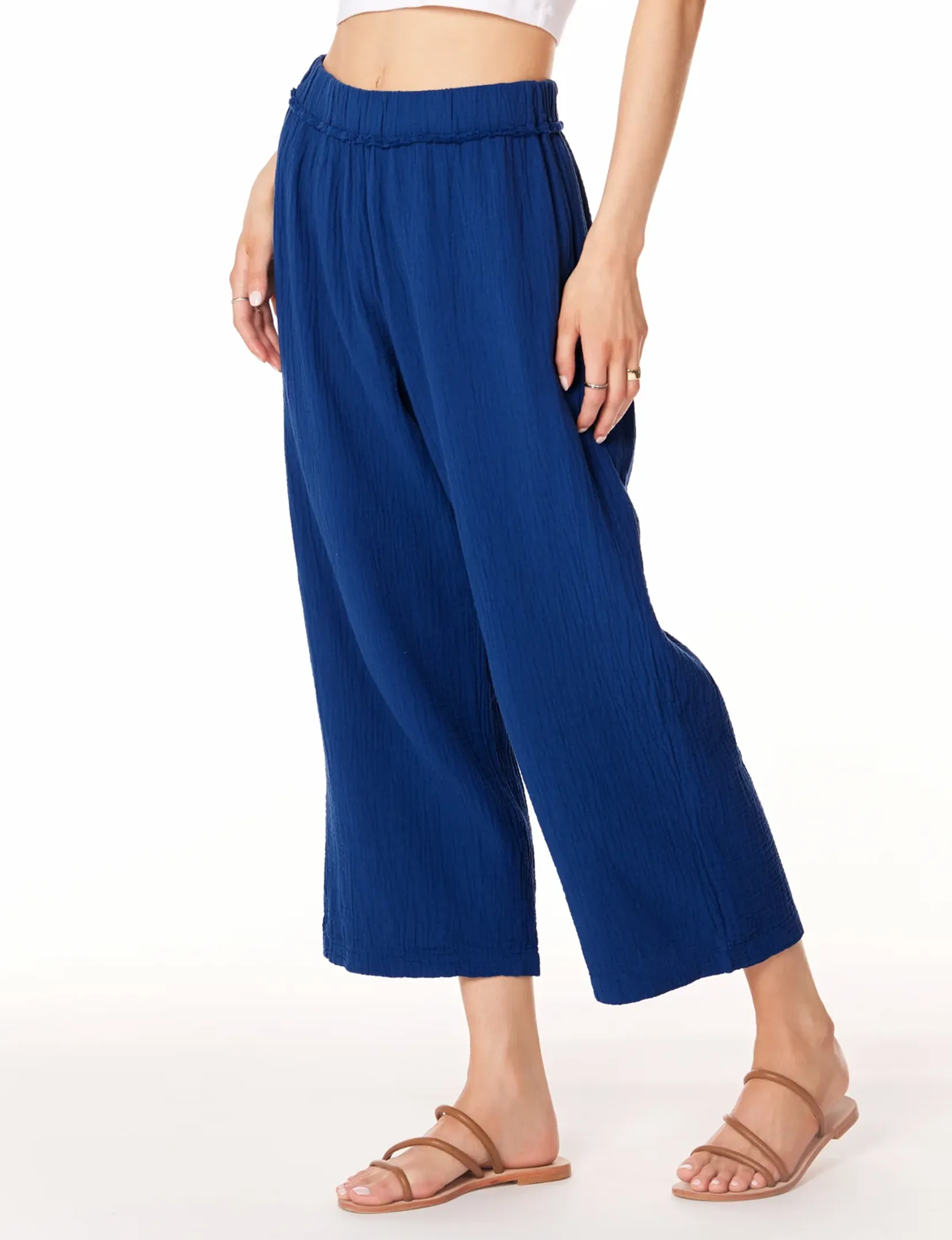 Crop Wide Leg Pant, Naval