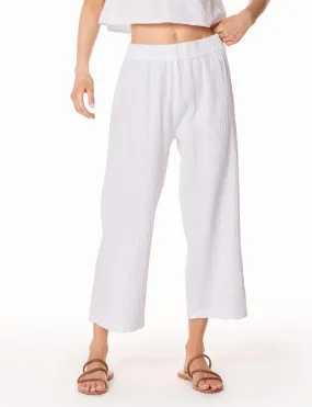 Crop Wide Leg Pant, White