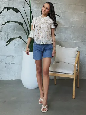 DEX Floral Button Front Blouse