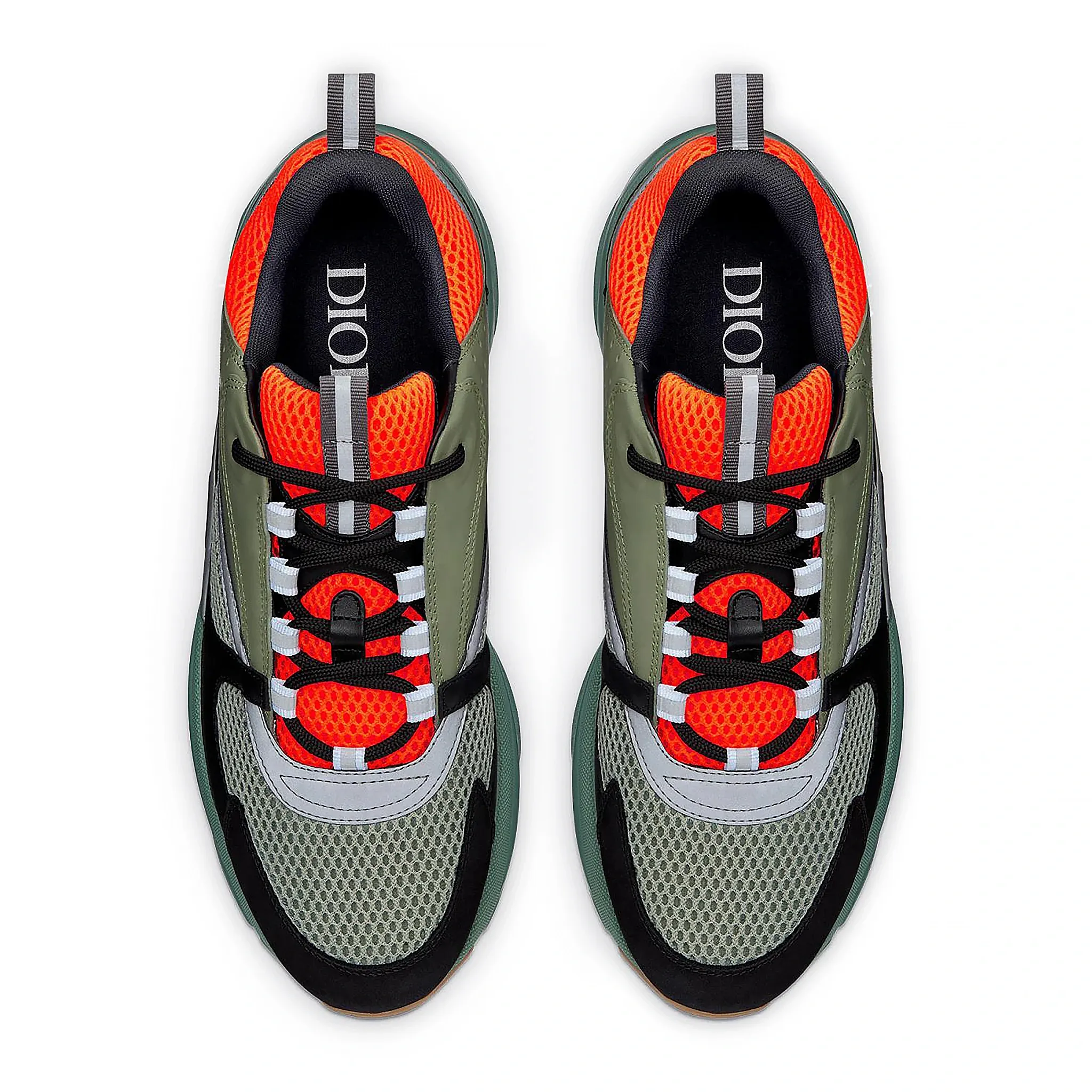 Dior B22 Orange Olive Black Trainer