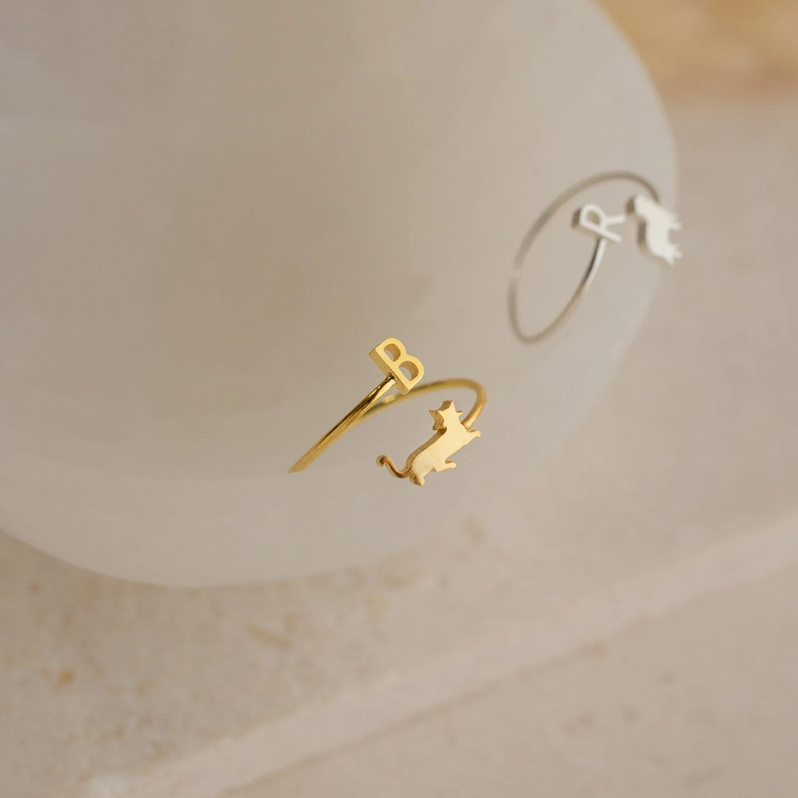 Duo Pet Initial Wrap Ring