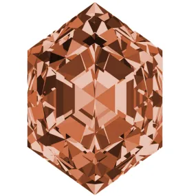 Elongated Hexagon FAB Lab-Grown Orange Sapphire Gems