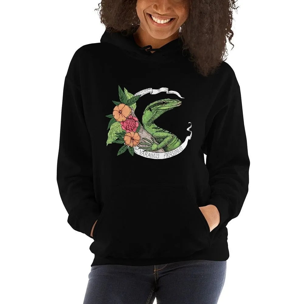 Emerald Tree Monitor Hoodie, Reptile Lizard Gift Pullover