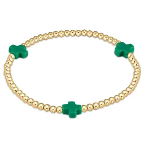 ENewton 2mm Emerald Signature Cross Bracelet