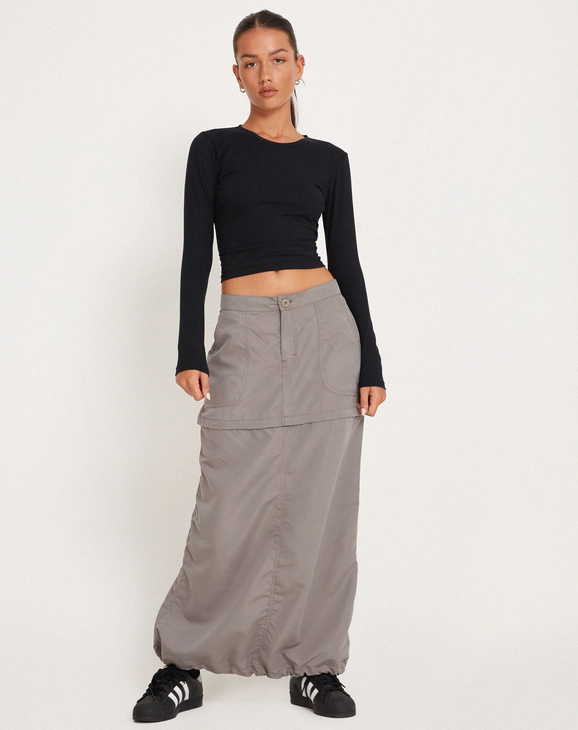 Eudora Detachable Skirt in Grey