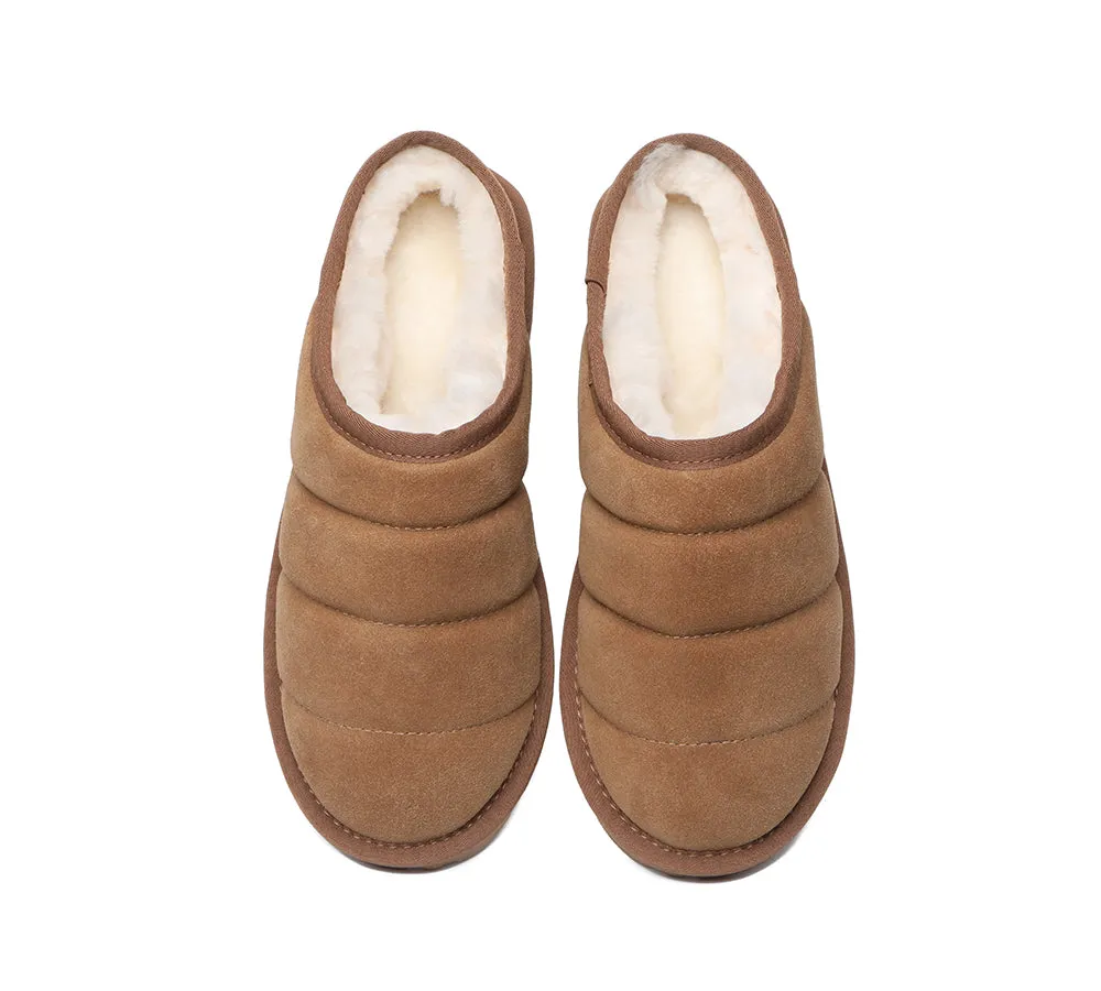 EVERAU Ultra Puffer Style Women Sheepskin Slippers