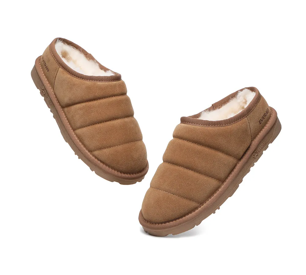 EVERAU Ultra Puffer Style Women Sheepskin Slippers