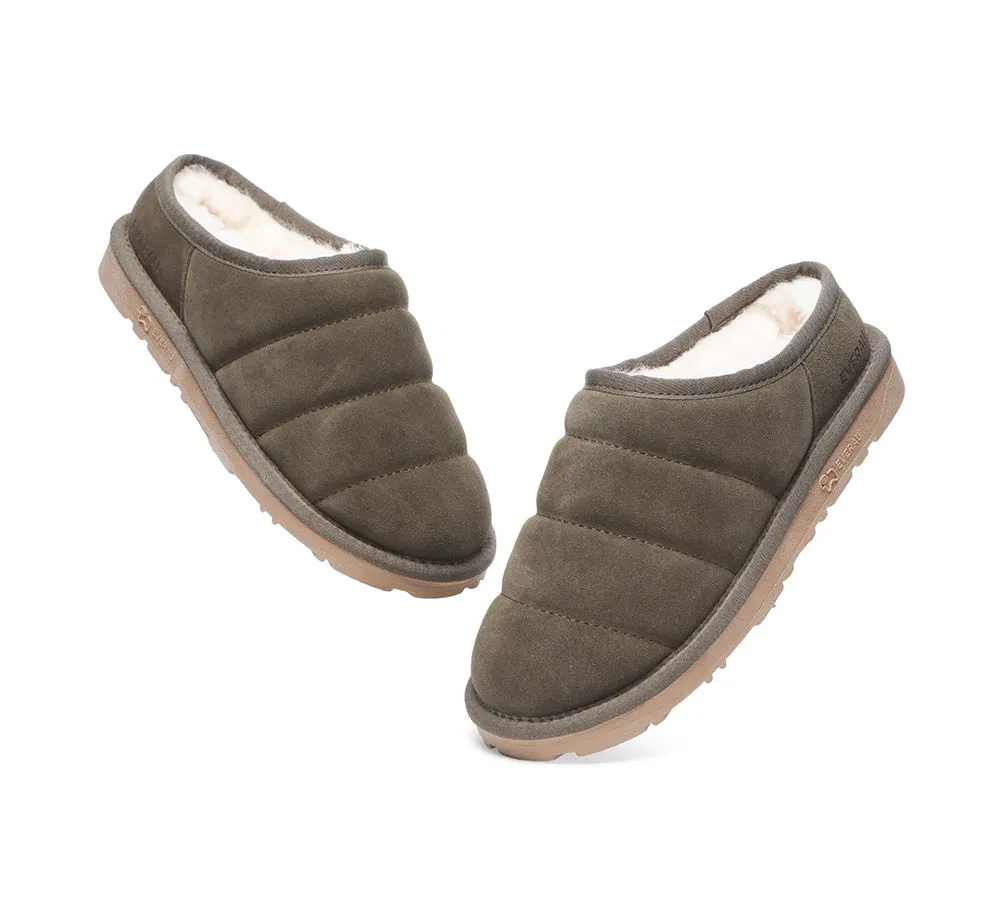 EVERAU Ultra Puffer Style Women Sheepskin Slippers