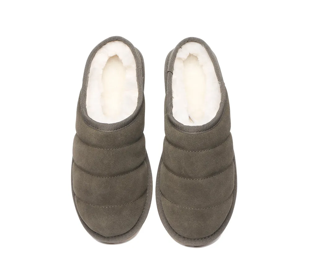 EVERAU Ultra Puffer Style Women Sheepskin Slippers