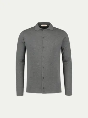 Extrafine Merino Knitted Shirt Dark Grey