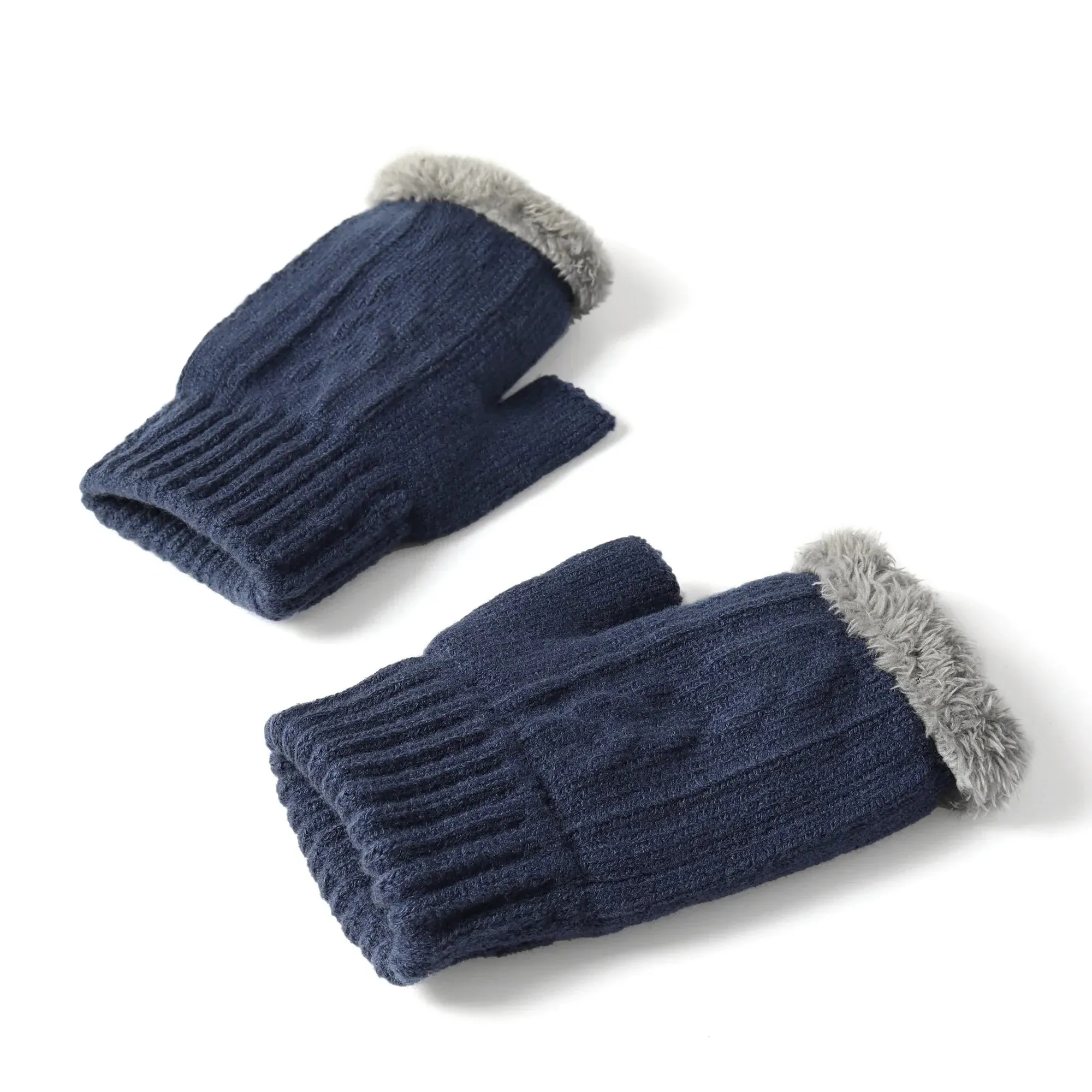 Fingerless Ultra Plush Knit Gloves