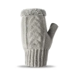 Fingerless Ultra Plush Knit Gloves