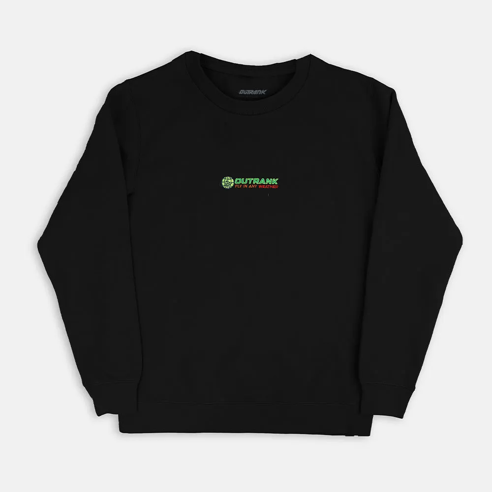 Fly In Any Weather Embroidered Crewneck Fleece