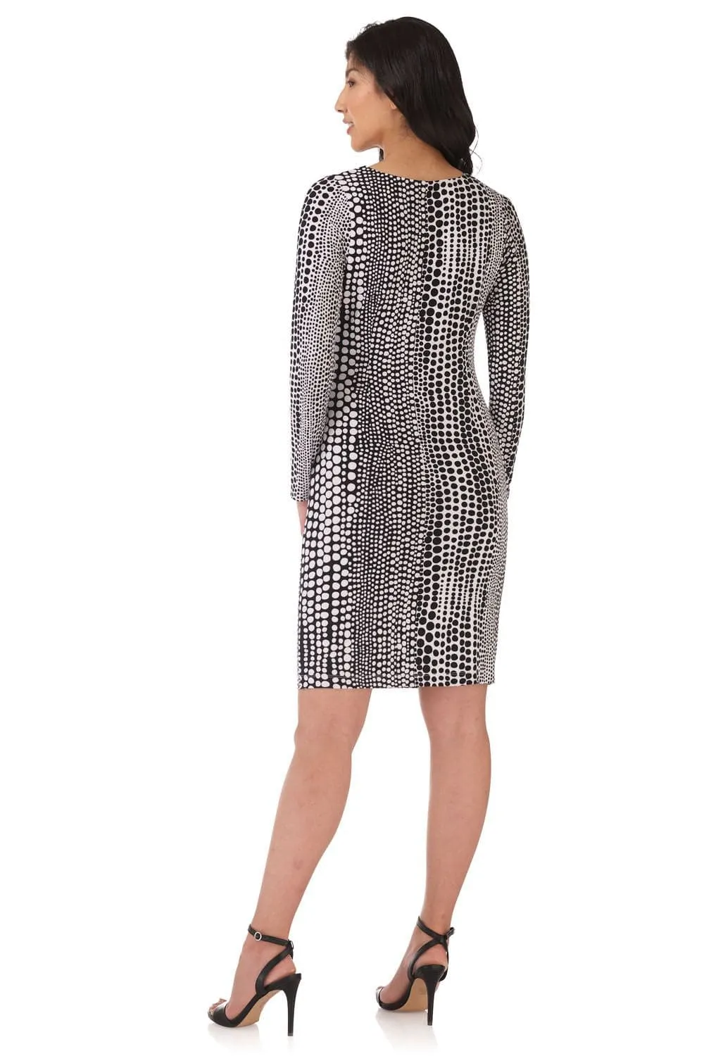 Form-fitting Crossover Dress with Long Sleeves