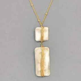 Funky Rectangle and Square Necklace  (N584MG)