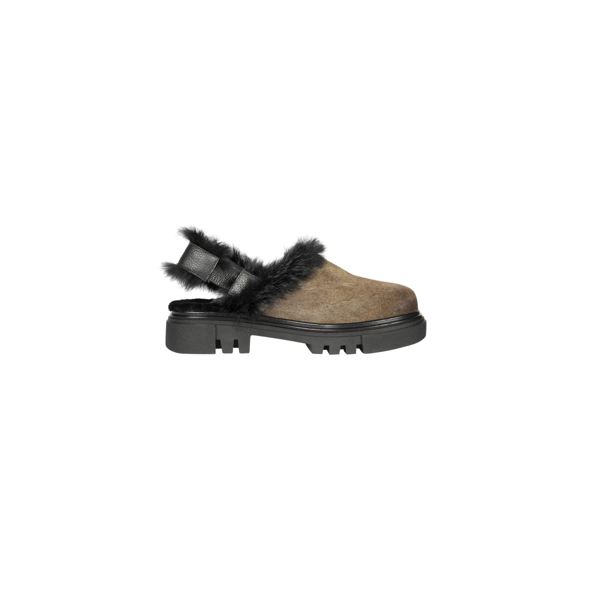 Fur Clogs Pony Sfumato Olive