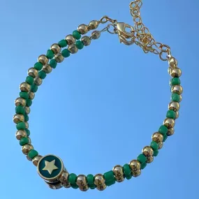 Gold/Green Star Lucky Bracelet