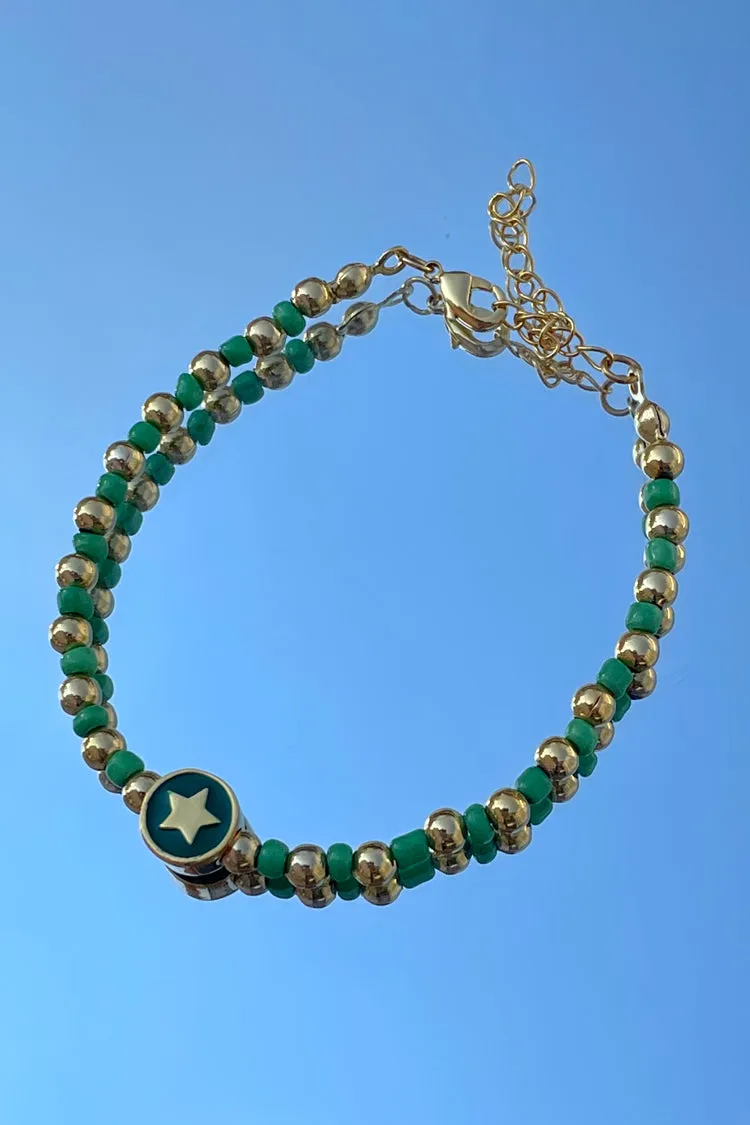 Gold/Green Star Lucky Bracelet