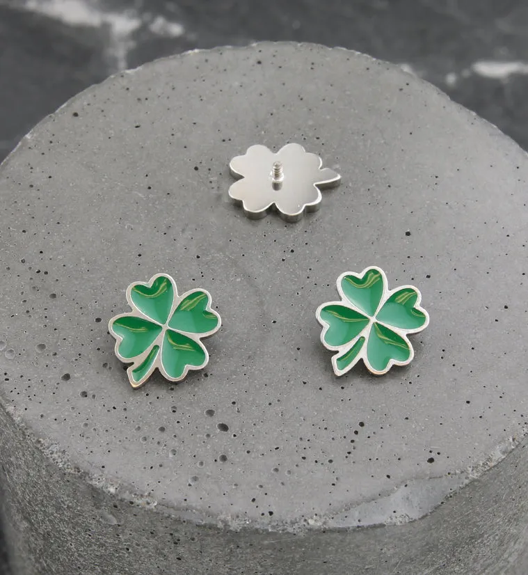 Green Lucky Clover Titanium Internally Threaded Top