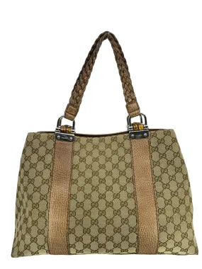 Gucci Bamboo Bar GG Canvas Tote