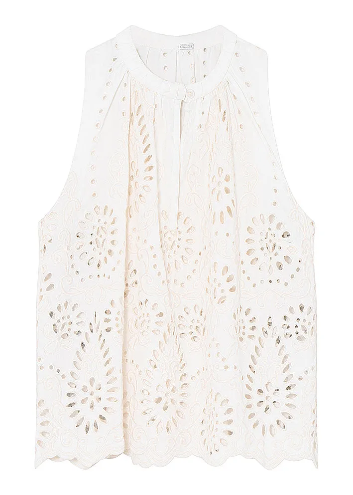 Gustav Aisa Halter Neck Top 52648 Classic White