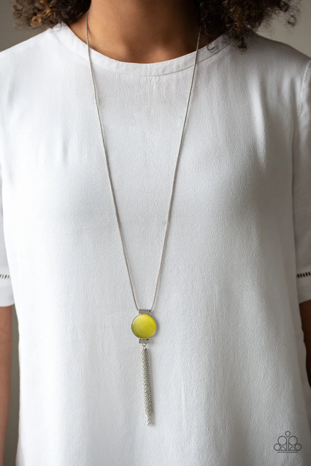 Happy As Can Beam Yellow Necklace