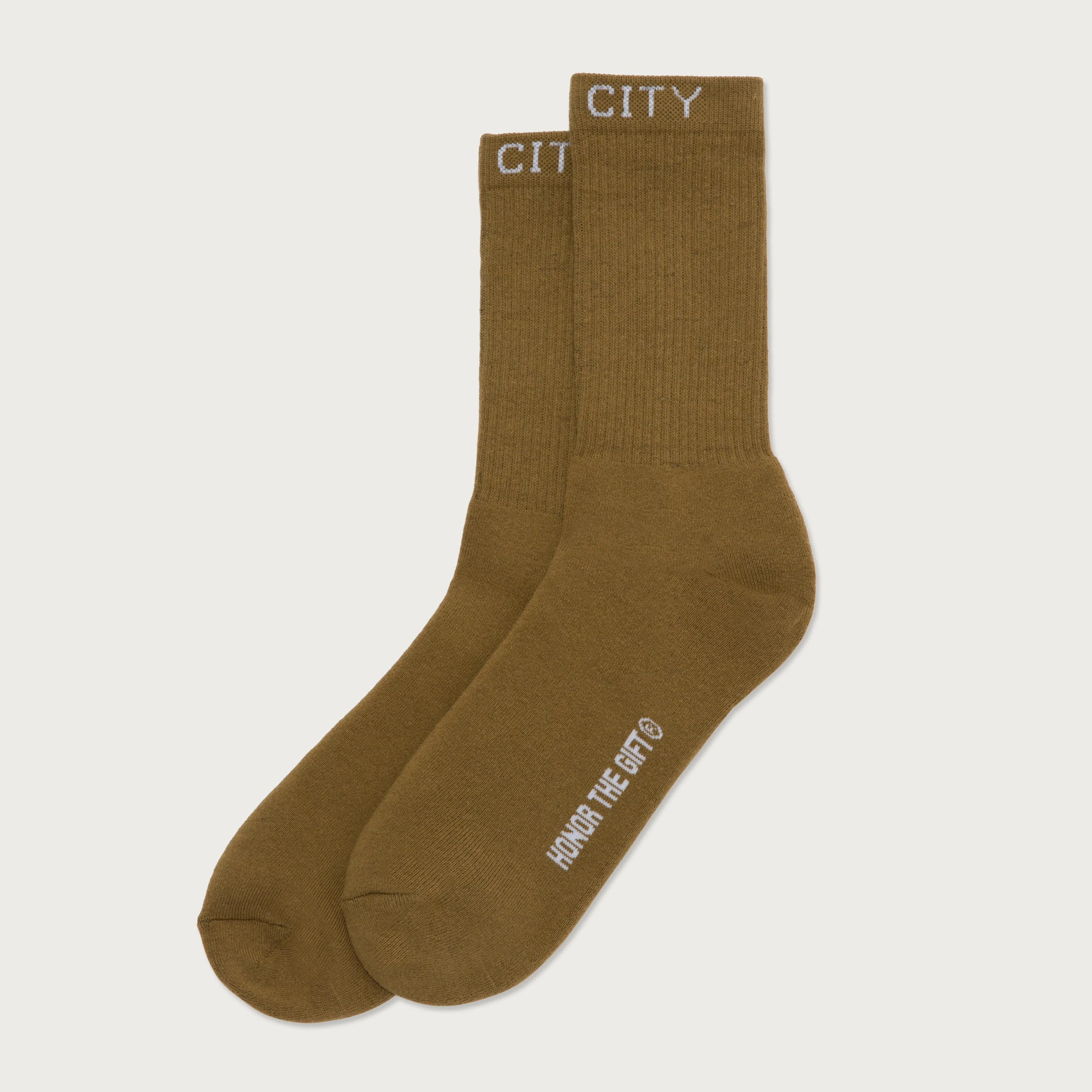 Honor The Gift Inner City Rib Crew Socks - Olive