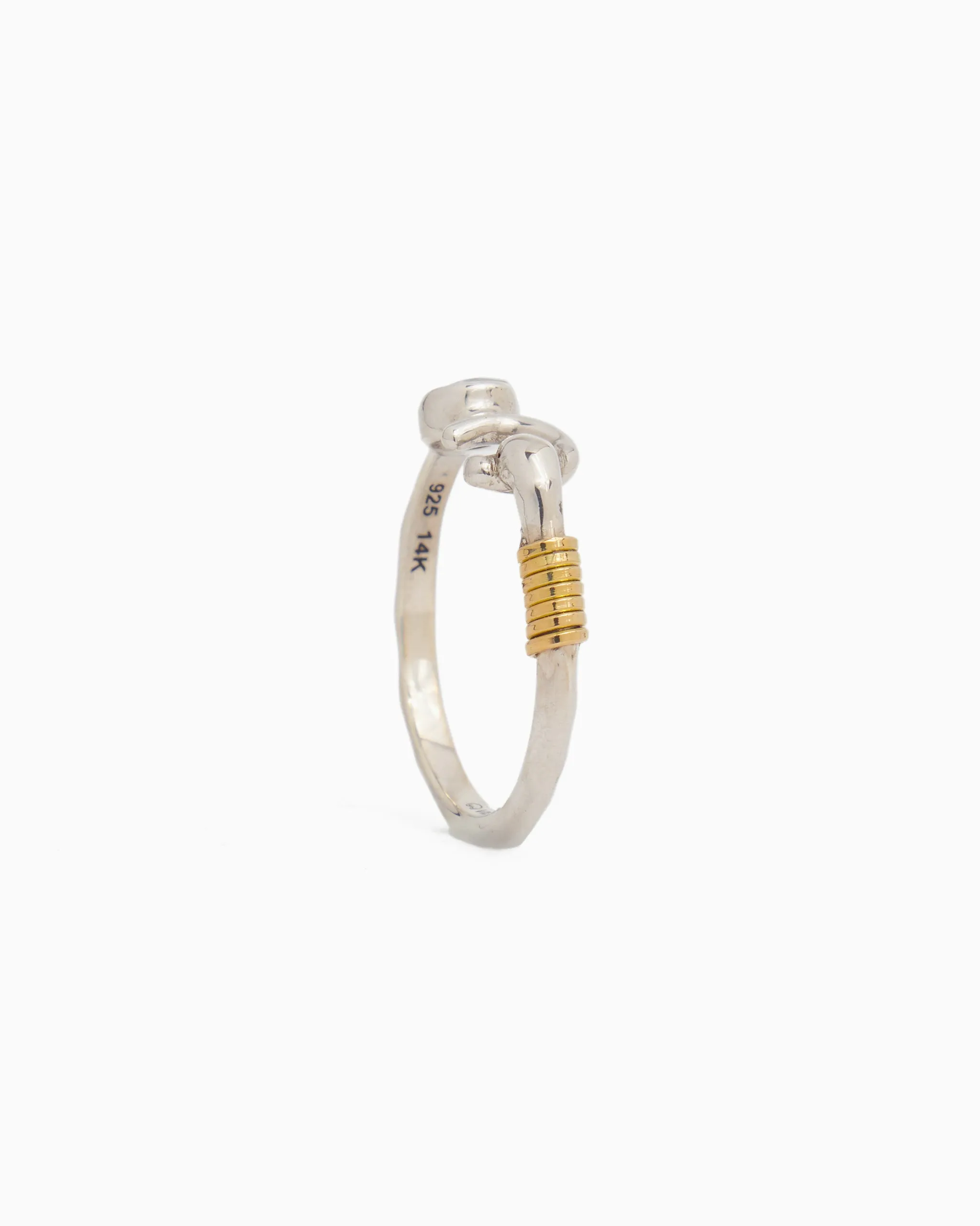 Hook Ring with Stone - White Zircon