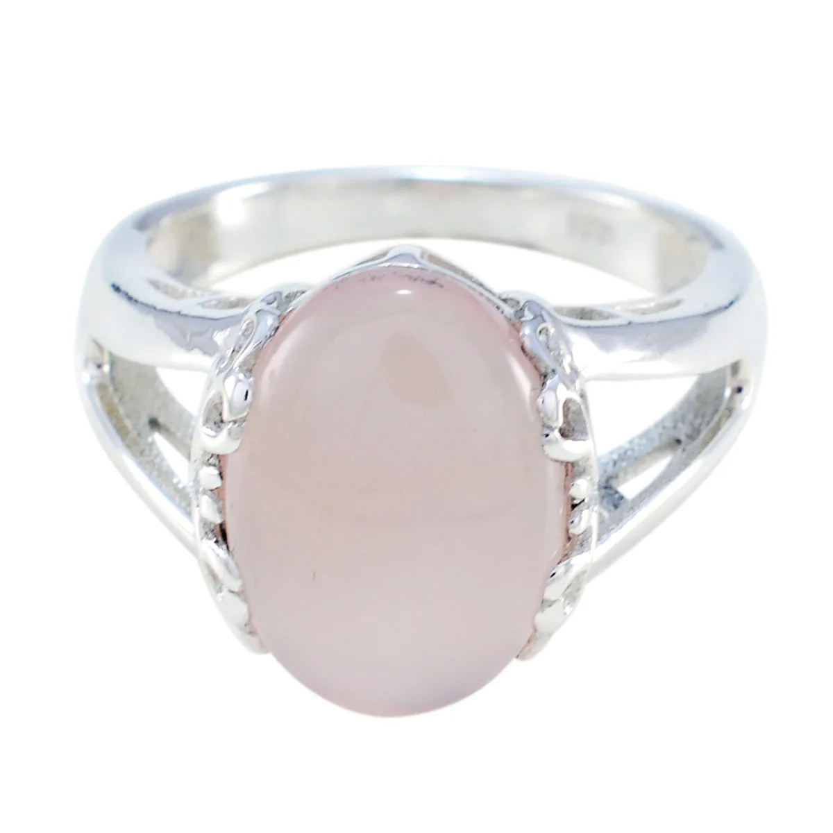 Jaipur Gemstone Rose Quartz 925 Sterling Silver Ring Jents Jewelry