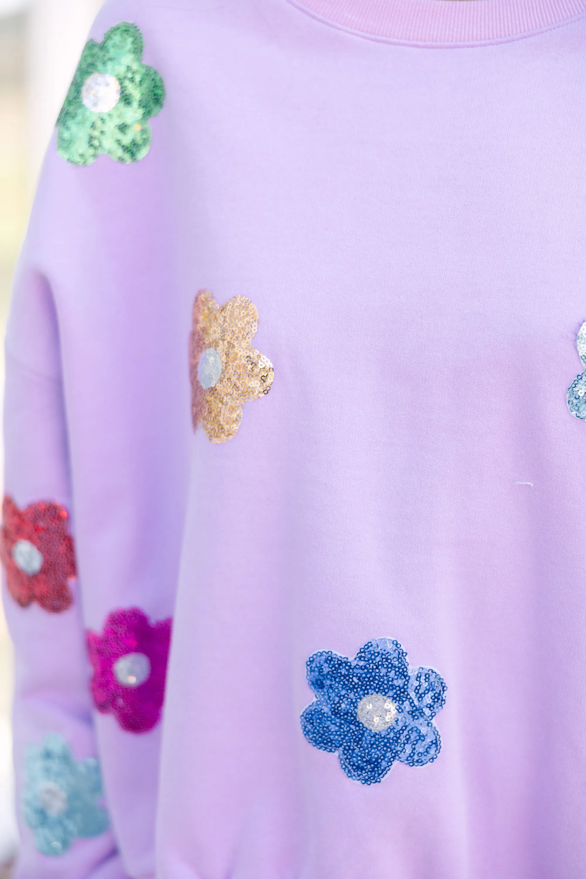 Just My Type Lavender Purple Floral Sweatshirt