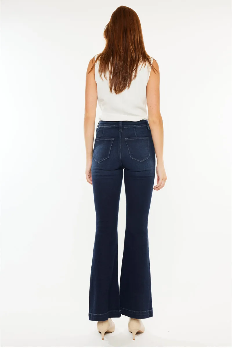 Kancan Ultra High Rise Flare Jeans (Petite)