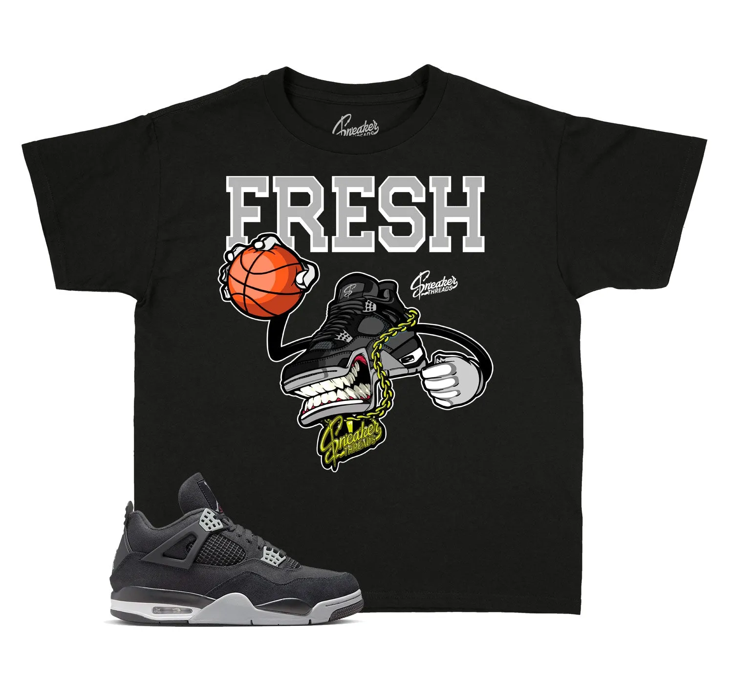 Kids Black Canvas 4 Shirt - Fly Kicks - Black