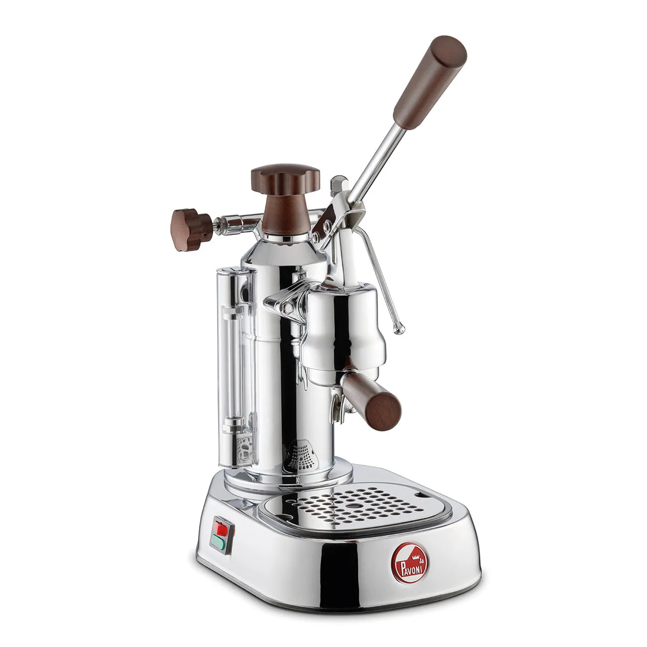 La Pavoni (US Version) Europiccola Lever Espresso Chrome w/ Wood 8 cup