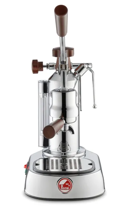 La Pavoni (US Version) Europiccola Lever Espresso Chrome w/ Wood 8 cup