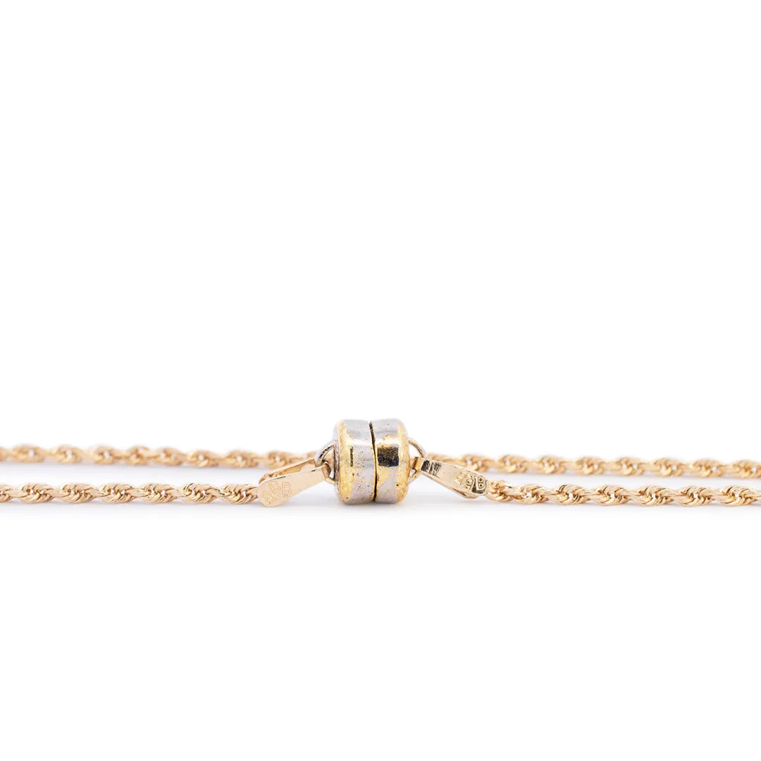 Ladies 14K Yellow Gold Magnetic Closure Rope Necklace