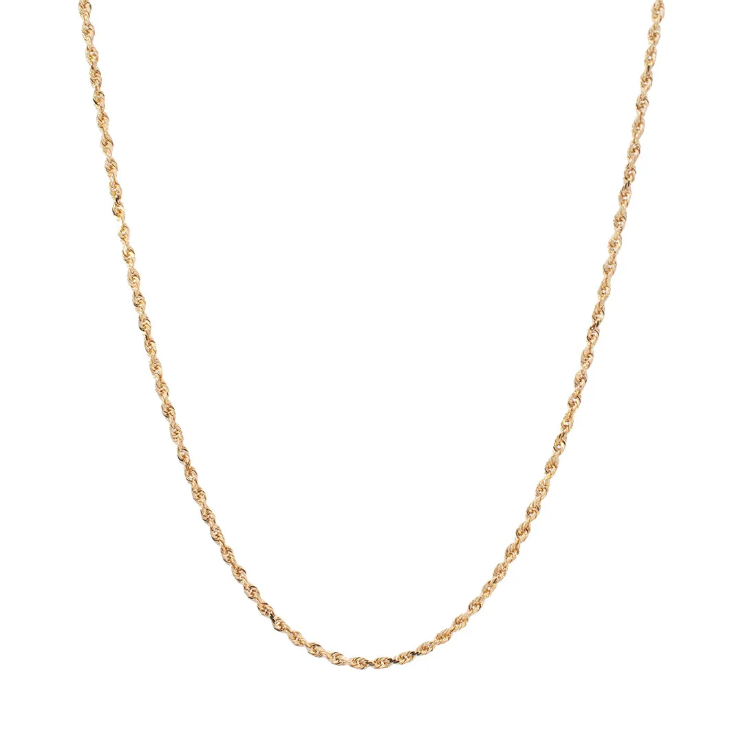 Ladies 14K Yellow Gold Magnetic Closure Rope Necklace