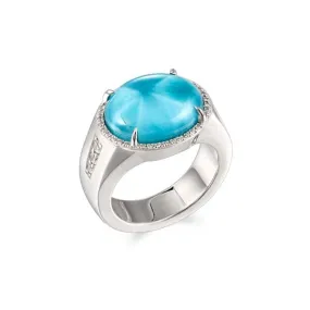 Larimar Blue Moon Eclipse Ring