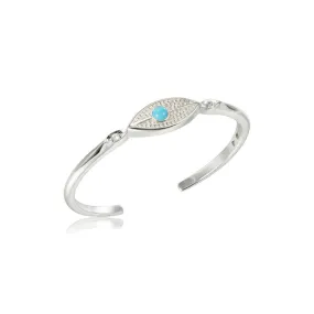 Larimar Dew Drop Leaf Bangle