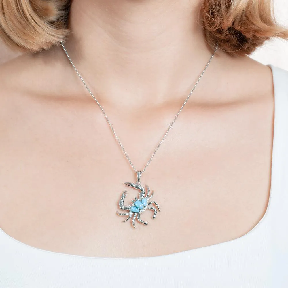 Larimar Dungeness Crab Pendant