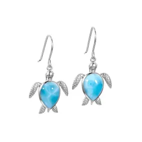 Larimar Lanikai Honu Hook Earrings