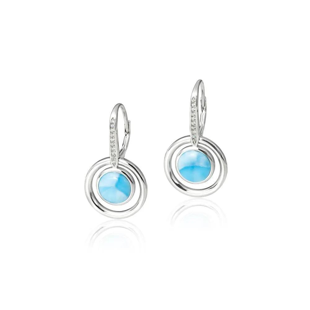 Larimar Saturn Spell Earrings