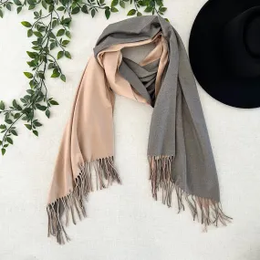 Lily Contrast Scarf - Fawn/Charcoal